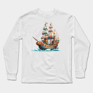 Ship illustration Long Sleeve T-Shirt